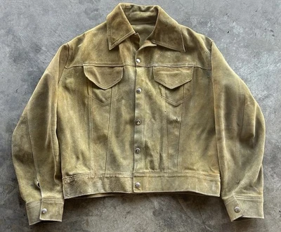 True Vintage 1960s-70s Type 3 Suede Men’s Jacket Western Wear Handmade Size XL - Image 1 of 4