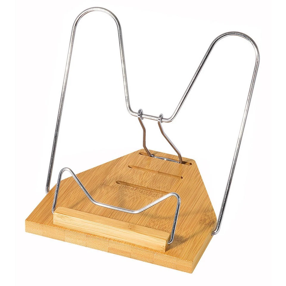 WEDO Leseständer Bambus Holz Metallbügel Verstellbar Buchhalter Buchständer