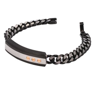 Bracelet Inox/Charbon Noir - Foto 1 di 1