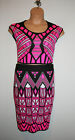 Womens Hera Collection Pink White Black Geometric Knit 2 Piece Dress Large L