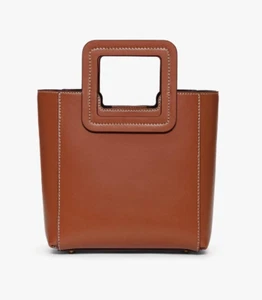 NEW STAUD MINI SHIRLEY LEATHER BAG SADDLE COLOR - Picture 1 of 4