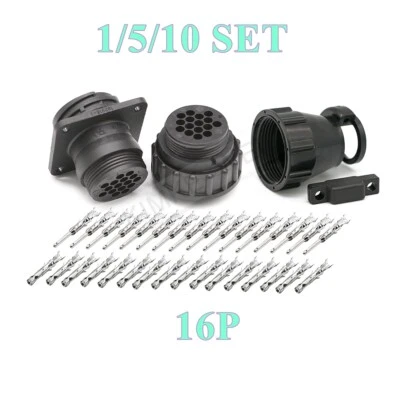16 Pin/Way TE/AMP/TYCO CPC Series Circular Male Female Connector Plug Socket Kit - Image 1 of 4