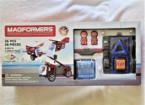 New Magformers Magnetic Construction Set For Brain Development 26 pc w Figures - Picture 1 of 6