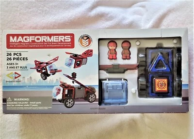New Magformers Magnetic Construction Set For Brain Development 26 pc w Figures - Image 1 of 4