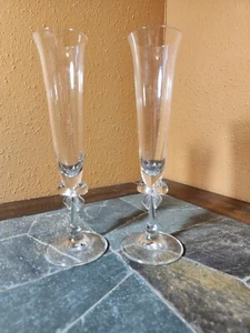Mikasa HIGH SOCIETY Fluted Champagne Glasses 9 1/4" Set of 2 - Picture 1 of 7