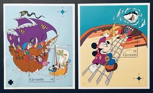 GRENADA MICKEY'S HIGH SEA ADVENTURES DISNEY BRIEFMARKEN 2 SS 1995 POSTFRISCH PIRATENSCHIFF - Bild 1 von 3