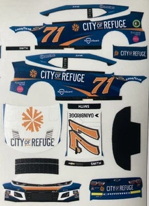 Custom 2024 Zane Smith #71 City Of Refuge 1/64 Scale NASCAR Peel & Stick Decals - Picture 1 of 1