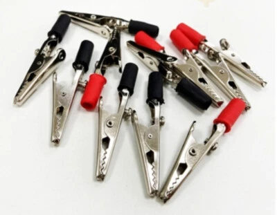 BUYAPART 10 x Insulated Crocodile Clips 5A Electrical Battery Connectors Alligator Clamps