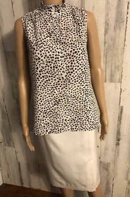 J CREW High Neck Animal Print Blouse Sz 6 Sleeveless Tunic Lightweight EUC - Image 1 of 4