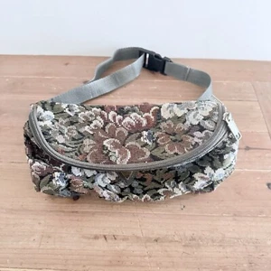 Elite Tapestry Travel Bag Fanny Pack Hip Money Waist Belt Black Bum Bag 2 Pocket - Picture 1 of 24