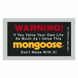 Mongoose Warning decal - Picture 1 of 1