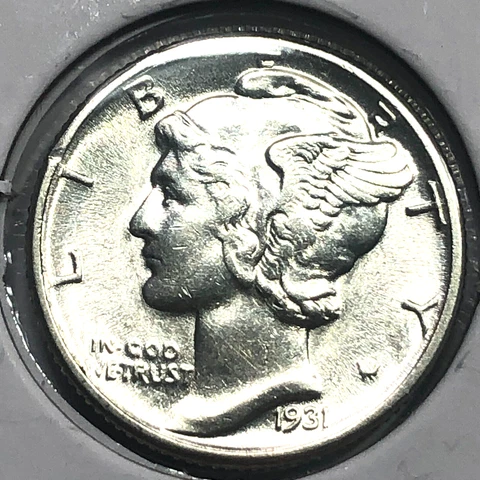 1931  Uncirculated Mercury Silver Dime -  #19673 Cover