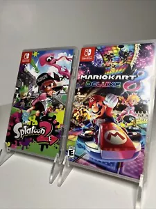 Cases Only Mario Kart Deluxe 8 & Splatoon 2 No Cartridge/Manual Nintendo Switch - Picture 1 of 4