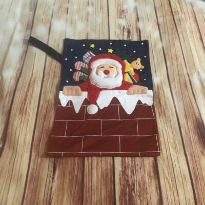Avon Christmas Stocking Santa Claus Chimney and Toys Square Rectangle - Image 1 of 4