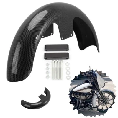 Guardabarros delantero de fibra de carbono ABS de 21" para Harley Touring Road Glide Road King Bagger Foto 1 de 4