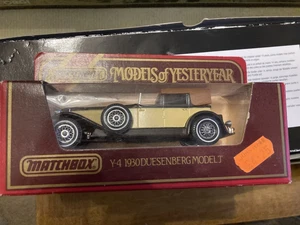 MATCHBOX MODELS OF YESTERYEAR Y4 1930 DUESENBERG MODEL J SALOON BROWN and CREAM - Picture 1 of 1