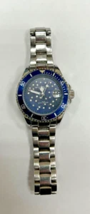 Stuhrling Original Silver Tone blue Face Watch With Crystals Date Function - Picture 1 of 7