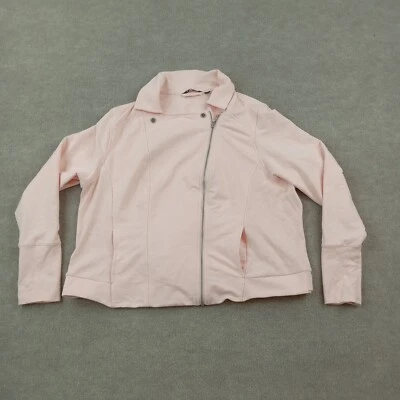 H By Halston Sweater Womens 20W Pink Long Sleeve Casual Full Zip Collared - Image 1 of 4