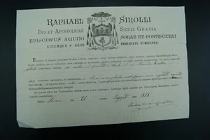 † y.1898 COA ST VINCENT DE PAUL STANISLAUS RELIQUIEN RELIQUIEN URKUNDE ITALIEN † - Bild 1 von 10
