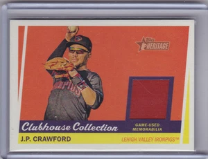 J.P. CRAWFORD 2016 TOPPS HERITAGE MINOR LEAGUE GAME USED CLUBHOUSE CARD PHILLIES - Picture 1 of 1