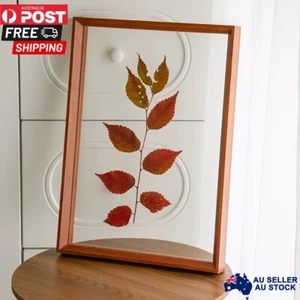 A3 Double Sided Photo Frame Specimen Transparency Floating Walnut Picture Frame - Picture 1 of 8
