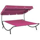 Outdoor Lounge Bed with Canopy Garden Seating Furniture Multi Colours vidaXL