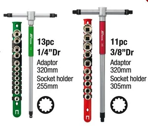PRO 1/2&3/8" Dr Short Tooth Sockets Set with 3-Way T-Handle Wrench Set 4-19mm - Picture 1 of 8
