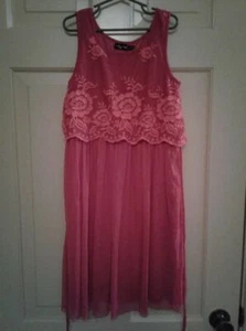 Girls Ruby Rex L Red Dress Embroidery and Tulle Sleeveless 31" Beautiful - Picture 1 of 6