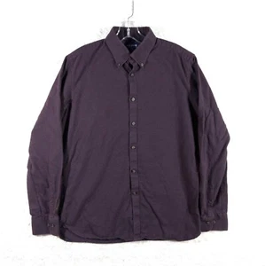 TM Lewin Shirt Mens Medium Maroon Wool Blend St London Long Sleeve Button Down - Picture 1 of 8