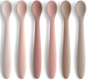 Silicone Baby Feeding Spoons, Training Spoon Self-feeding, First Stage Infant So - Picture 1 of 8
