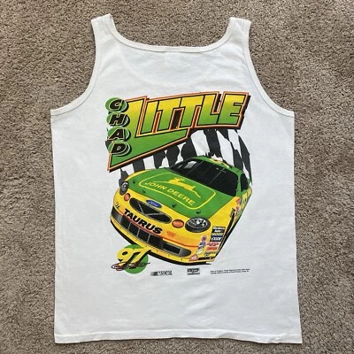 Camiseta sin mangas John Deere Motorsports NASCA Chad Little para mujer hecha en EE. UU. grande Foto 1 de 4
