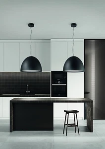 Lampadario a led sospensione design moderno bianco nero terra CIC-457 - Picture 1 of 10