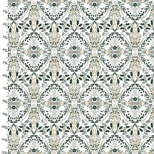 Tela 100% Algodón 3 Deseos Navidad Geométrico Espejado Floral Acebo Diseño - Imagen 1 de 1