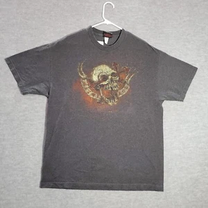 VINTAGE Miami Ink Men Shirt XL Gray Logo Grudge Skull Graphic Y2K Tee - Picture 1 of 8