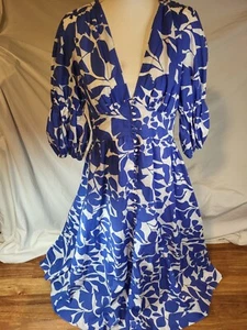 NWT Blue Gingham & Heels Abriella Maxi Dress Size 12 - Picture 1 of 9
