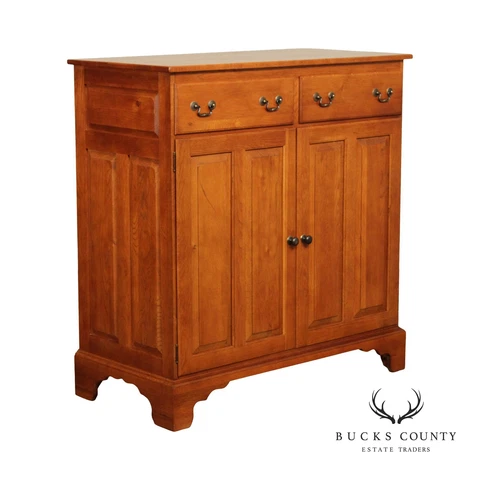 Keller Chippendale Style Oak Two-Door Server Cabinet Cover