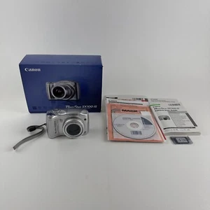 Canon PowerShot SX100 IS 8.0MP Digital Camera Silver w Box + More, Cosmetic Wear - Picture 1 of 24