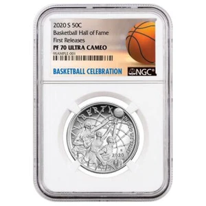 2020-S Basketball Hall of Fame Clad Half Dollar Proof Coin NGC PF70 FR - Picture 1 of 2