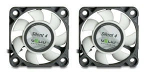 2 x Gelid Solutions Silent 4 PC Fans 4cm 40mm 4200RPM Quiet 24Hr RM Del x 2 Pack - Picture 1 of 9
