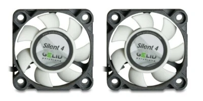 2 x Gelid Solutions Silent 4 PC Fans 4cm 40mm 4200RPM Quiet 24Hr RM Del x 2 Pack - Image 1 of 4