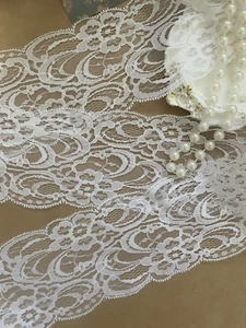 Nastro pizzo floreale bianco 3" maglia bordo pizzo 5 iarde ottimo per cucito e artigianato - Foto 1 di 9