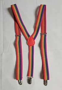 Rainbow Striped Suspenders Multicolor - Picture 1 of 2