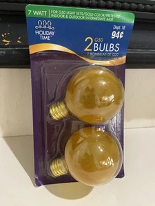 Holiday Time Replacement G50 String Light Bulbs Yellow 2pk NEW IN PACKAGE - Picture 1 of 5
