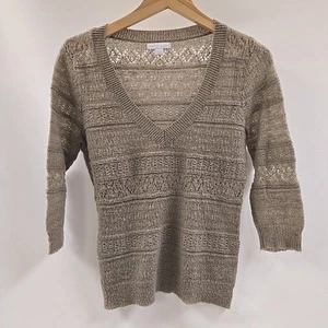 New York & Company Womens Tan Half Sleeve Knit Pullover Top Womens Size S - Bild 1 von 8