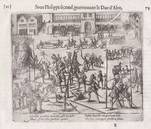 Bruxelles Knights Ritter Gravure Engraving Baudartius 1616 - Imagen 1 de 1