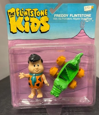 Coleco #6701 1986 Flintstone Kids Freddy Flintstone muñeca + monopatín cocodrilo Foto 1 de 2