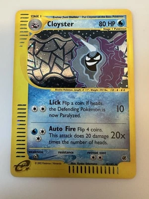 Cloyster Holo Rare 8/165 Expedition Base Set WOTC Vintage Pokemon - Image 1 of 4
