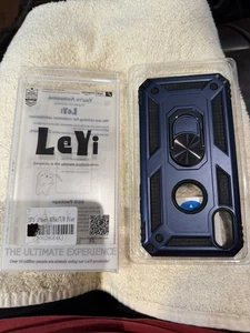 LeYi iPHONE 6/6s/7/8 Phone Case~NAVY BLUE/BLACK ~Military Grade Protection - Picture 1 of 1