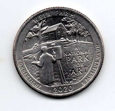 USA 2020, America the Beautiful Serie, 1/4dollar, Weir Farm, Connecticut - Image 1 of 2