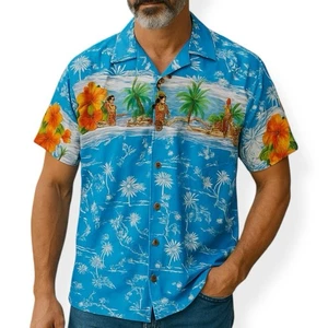 Maui Trading Company Herren Hawaiian Island Aloha Hula Mädchen Kurzarm Hemd Medium - Bild 1 von 9